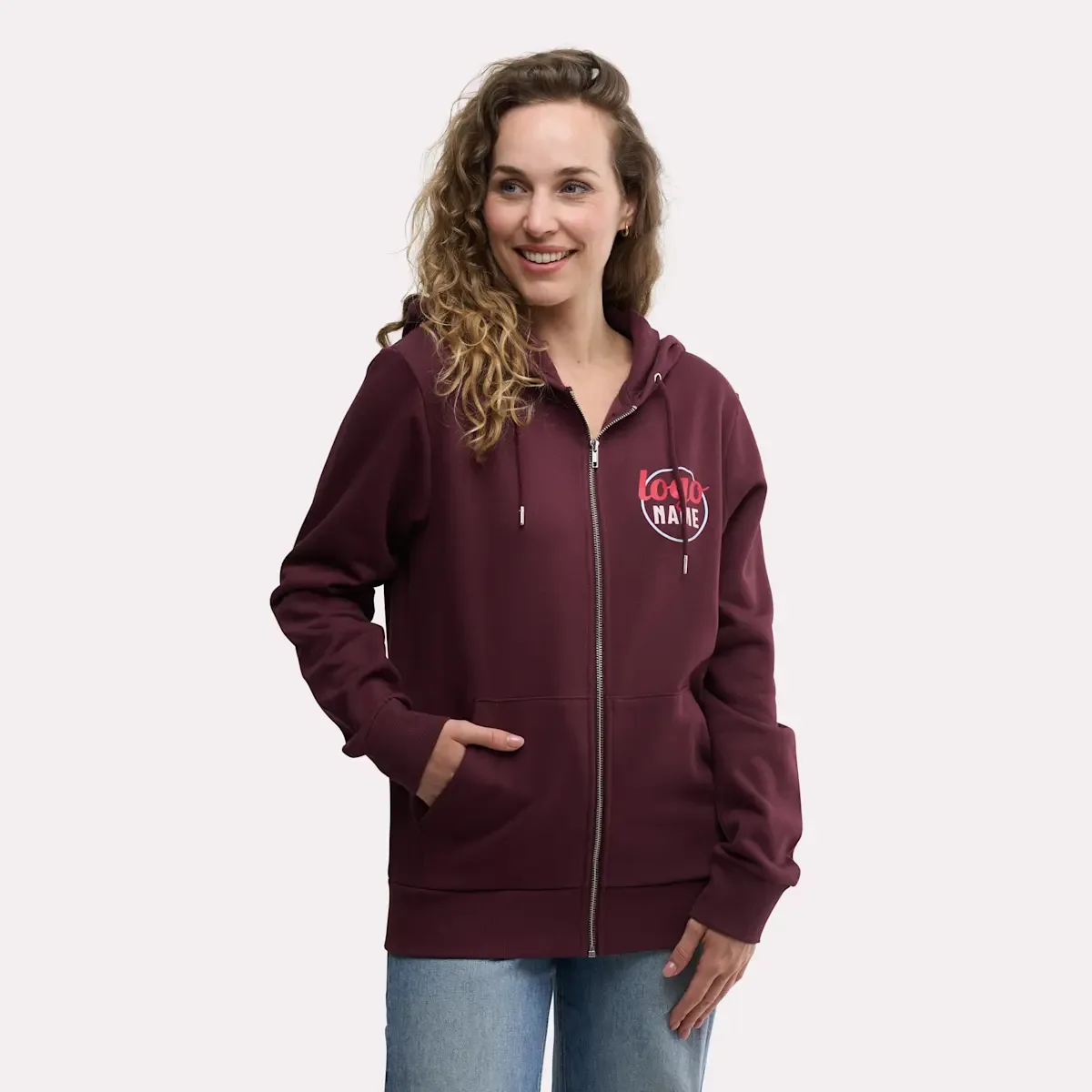 Hoodie Jack & Jones Day Zip met Bedrukking