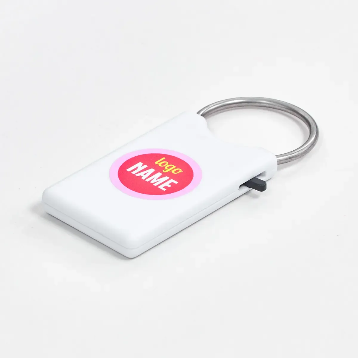 Gepersonaliseerde sleutelhanger van gerecycled ABS met full colour bedrukking