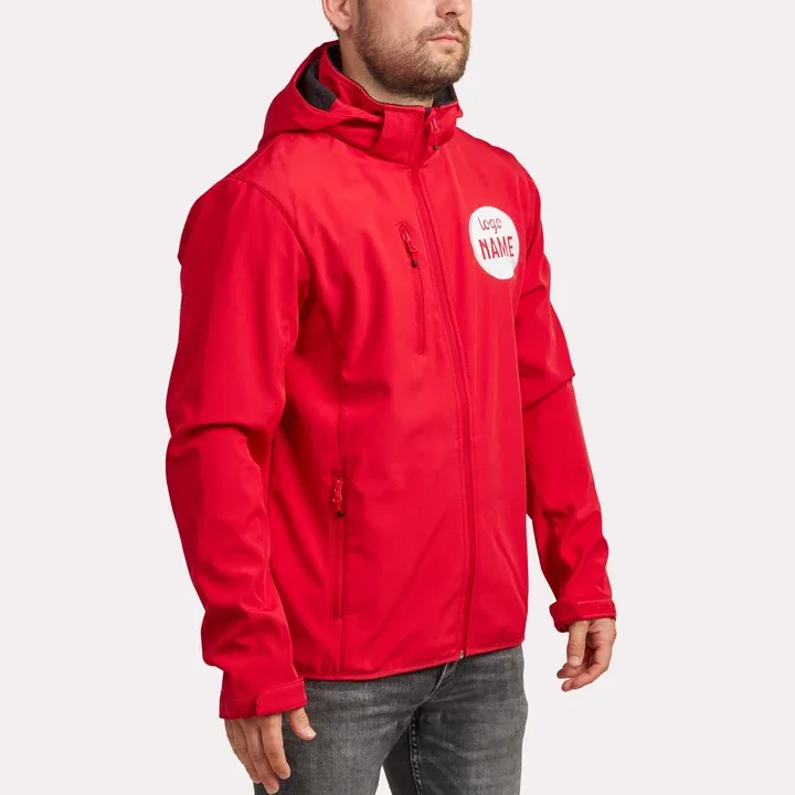 Softshell jas met capuchon bedrukken